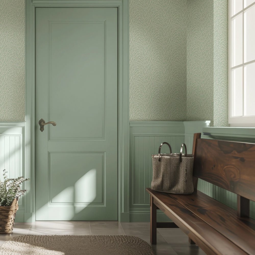 Petite Coral Cove Wallpaper - Sage and Cream - Lucie Annabel - LAN100447 - Premier Wallcovering