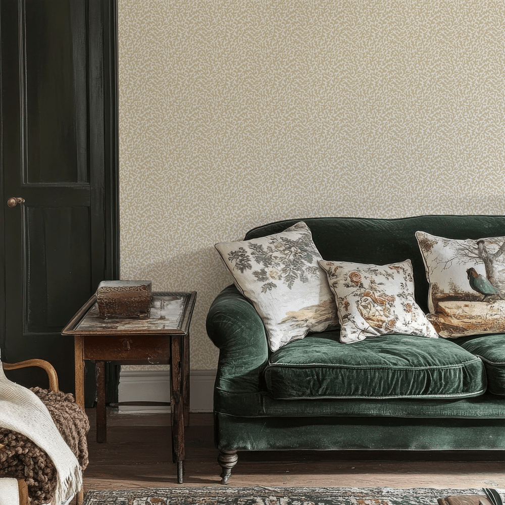 Petite Coral Cove Wallpaper - Antique Gold - Lucie Annabel - LAN100438 - Premier Wallcovering