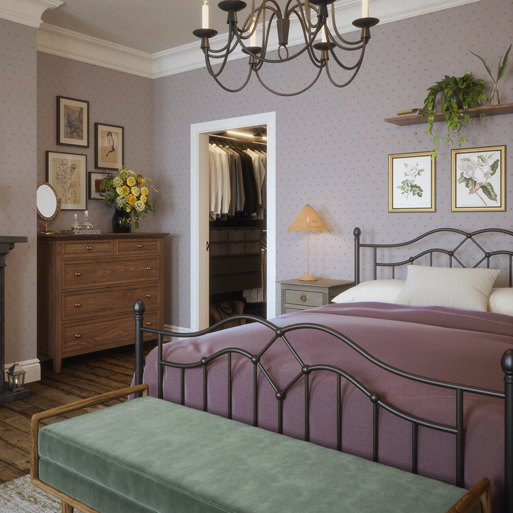 Petite Peonies Wallpaper - English Lavender - LAN100370 - Lucie Annabel - Premier Wallcovering