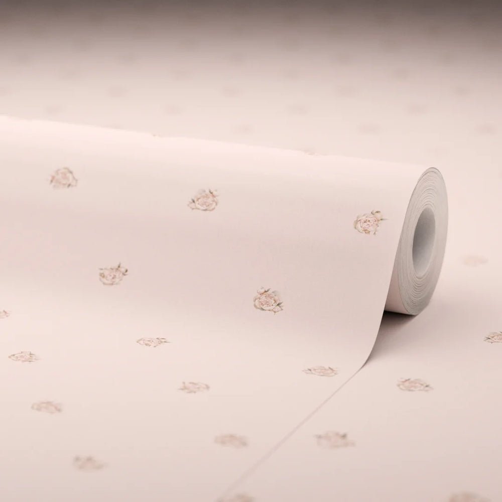 Petite Peonies Wallpaper - Dusty Pink - LAN100371 - Lucie Annabel - Premier Wallcovering