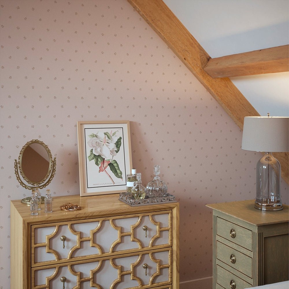 Petite Peonies Wallpaper - Dusty Pink - LAN100371 - Lucie Annabel - Premier Wallcovering