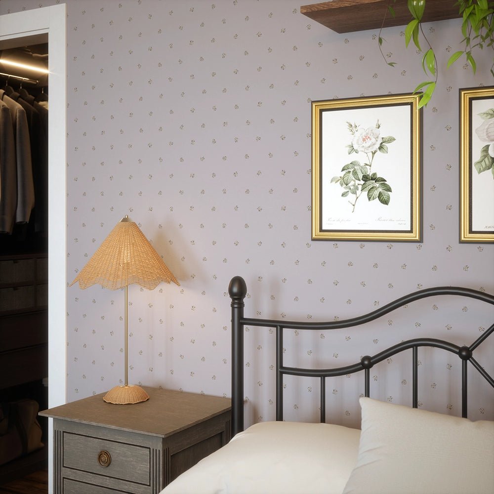Petite Peonies Wallpaper - English Lavender - LAN100370 - Lucie Annabel - Premier Wallcovering