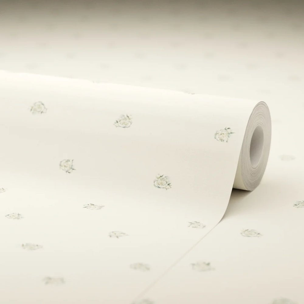 Petite Peonies Wallpaper - Vintage Cream - LAN100368 - Lucie Annabel - Premier Wallcovering