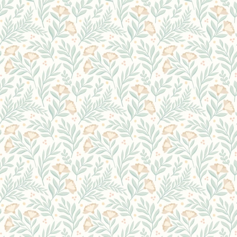 Petite Posy Wallpaper - Seafoam - Hoopla Walls - HWA1184W - Premier Wallcovering