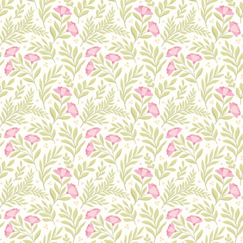 Petite Posy Wallpaper - Rose/Apple - Hoopla Walls - HWA1186W - Premier Wallcovering
