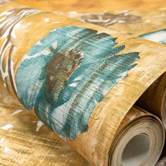 Petunia Julie Feels Home Wallpaper - Petrol Honey - Hohenberger - 26914 - Premier Wallcovering