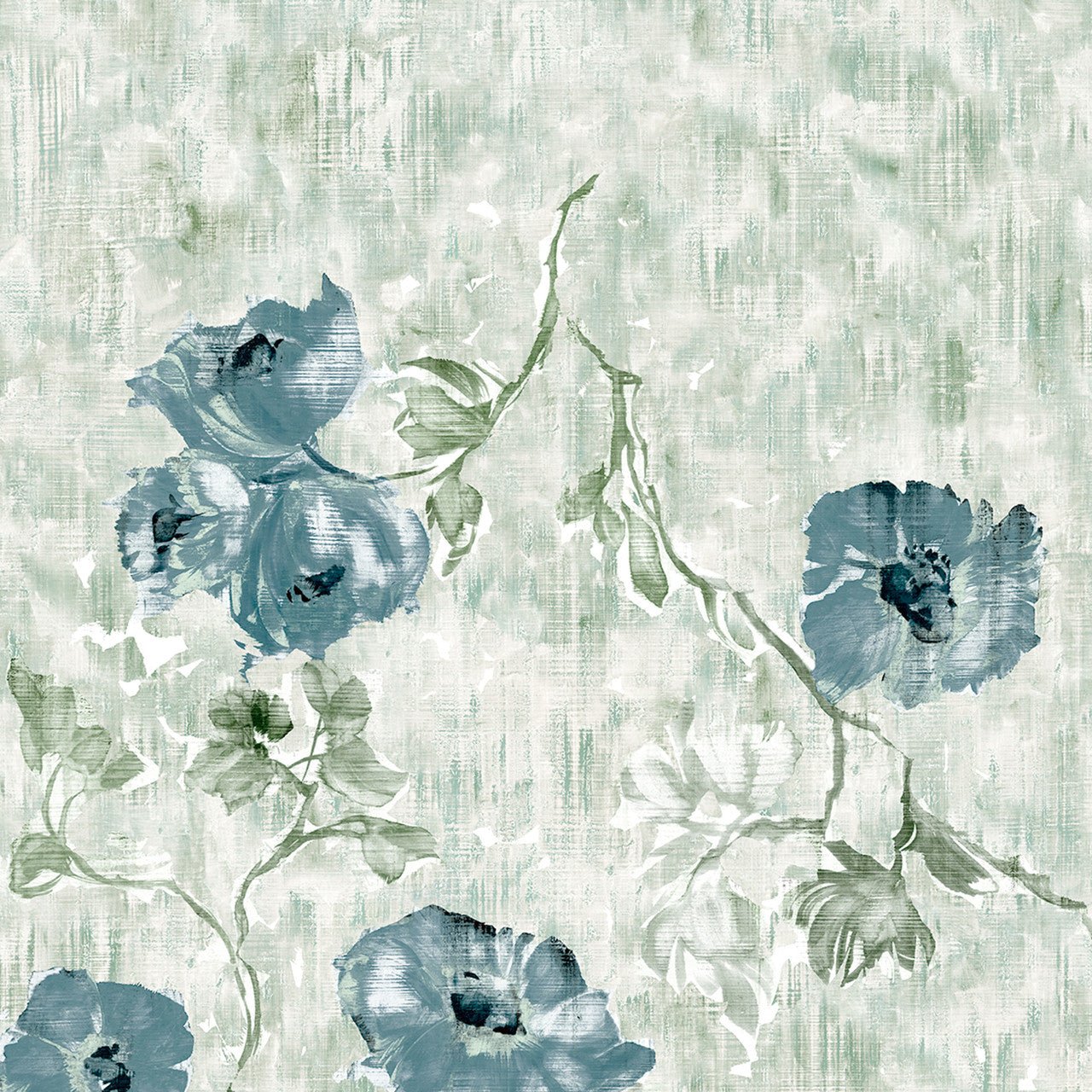 Petunia Twinwall Julie Feels Home Wall Mural - Sage Blue - Hohenberger - 26965 - Premier Wallcovering