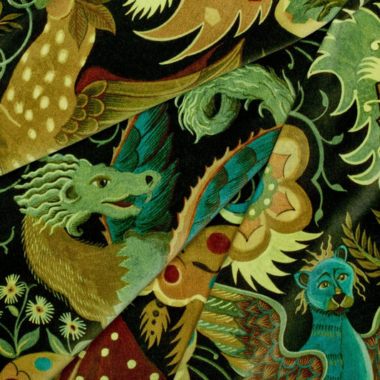 Phantasia Velvet Fabric - Emerald - House of Hackney - 1-FA-PHA-VE-EME-XXX-XXX - Premier Wallcovering