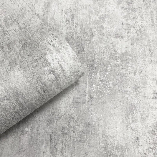 Phelan Industrial Texture Metallic Wallpaper - Grey - Muriva - 209101 - Premier Wallcovering