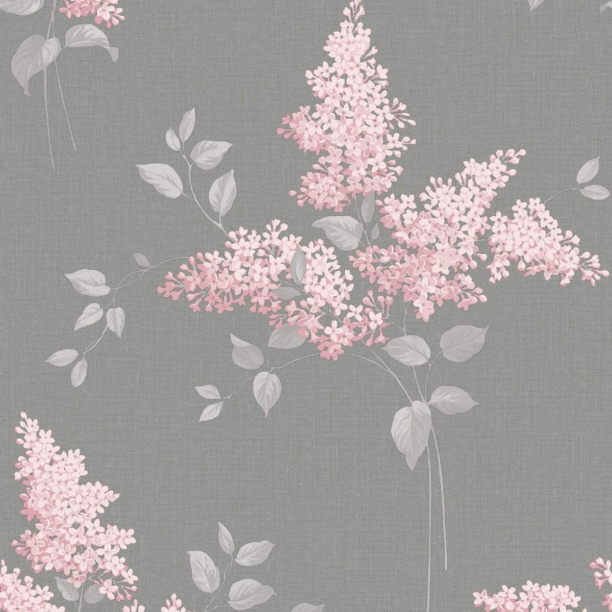 Phoebe Floral Wallpaper - Pink / Grey - Belgravia - 59001 - Premier Wallcovering