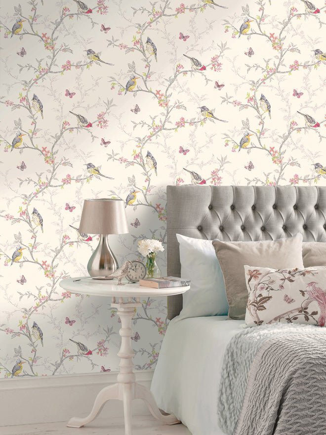 Phoebe Wallpaper - White - Holden Décor - 98080 - Premier Wallcovering