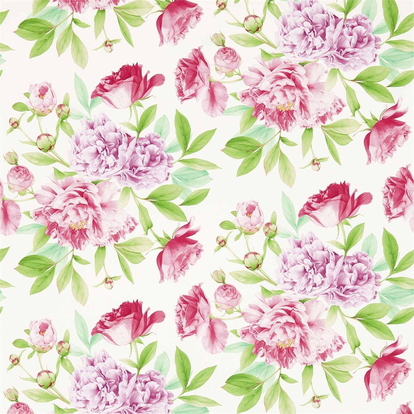 Phoebe Wallpaper - Peony/Leaf - ZWOO311359 - Zoffany - Premier Wallcovering