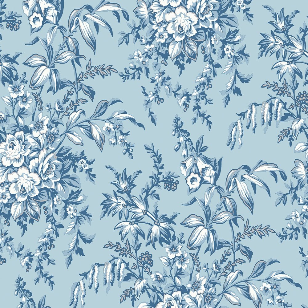 Picardie Wallpaper - Blue Sky - Laura Ashley - 115251 - Premier Wallcovering