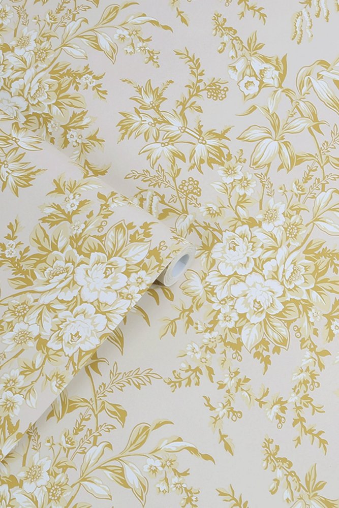 Picardie Wallpaper - Pale Gold - Laura Ashley - 114900 - Premier Wallcovering