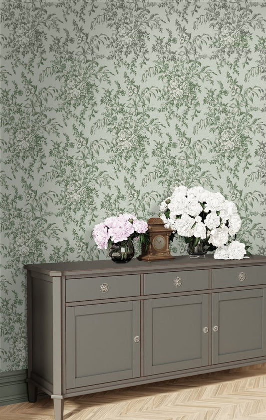 Picardie Wallpaper - Sage - Laura Ashley - 114899 - Premier Wallcovering