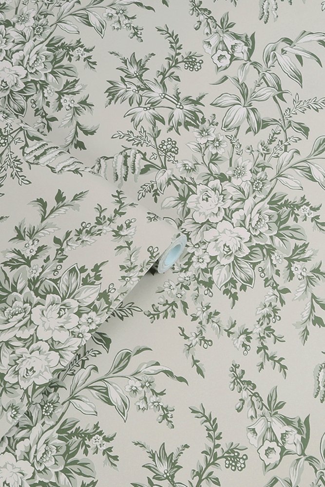 Picardie Wallpaper - Sage - Laura Ashley - 114899 - Premier Wallcovering