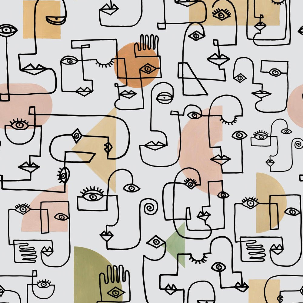 Picasso Wallpaper - Blush Pink, Sage Green & Peach - Lust Home - LH900112 - Premier Wallcovering
