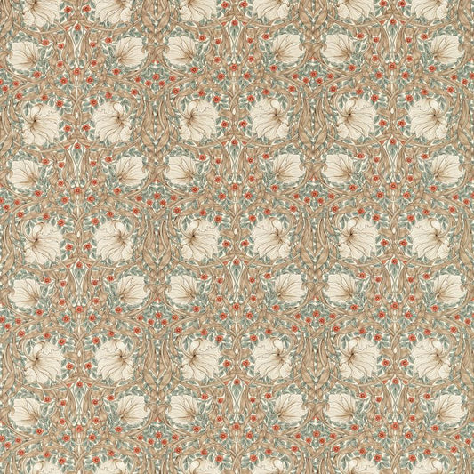 Pimpernel Fabric - Linen/Coral - Morris & Co - 227231 - Premier Wallcovering