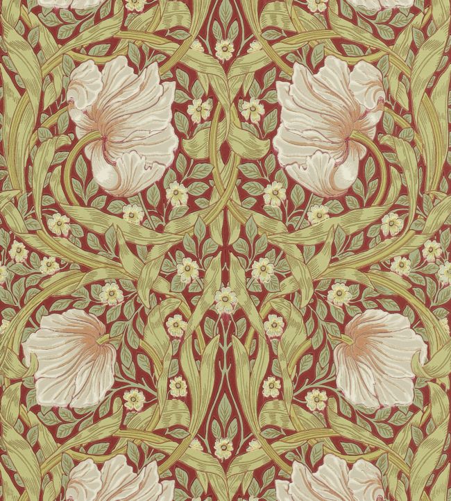 Pimpernel Wallpaper - Brick/Olive - 210386 - Morris & Co - Premier Wallcovering