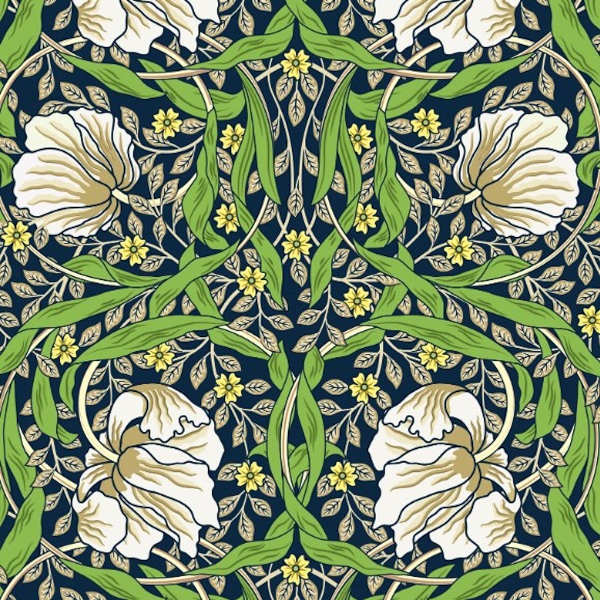 Morris Collections - 1071 - Pimpernel Wallpaper - Kiwi Green - Premier Wallcovering