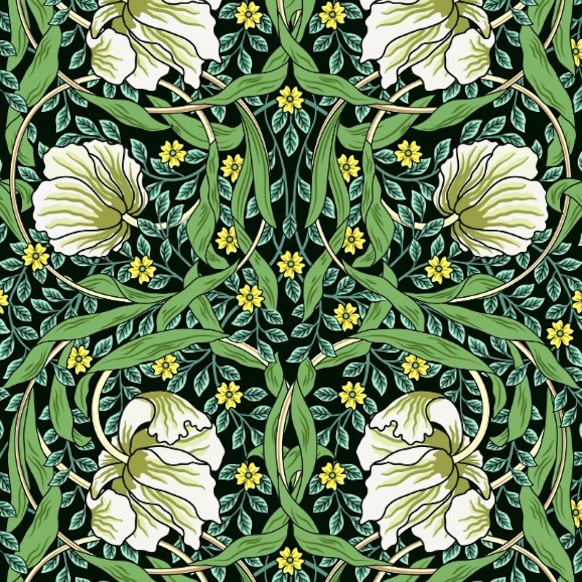 Morris Collections - 1072 - Pimpernel Wallpaper - Apple - Green - Premier Wallcovering