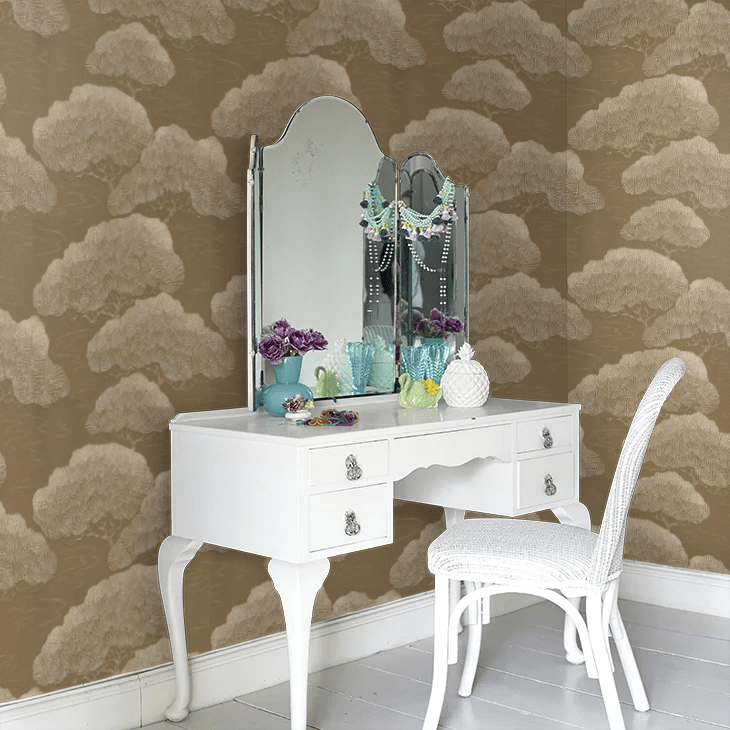 Pine Wallpaper - Gold - Little Greene - 275PIGOLDE - Premier Wallcovering