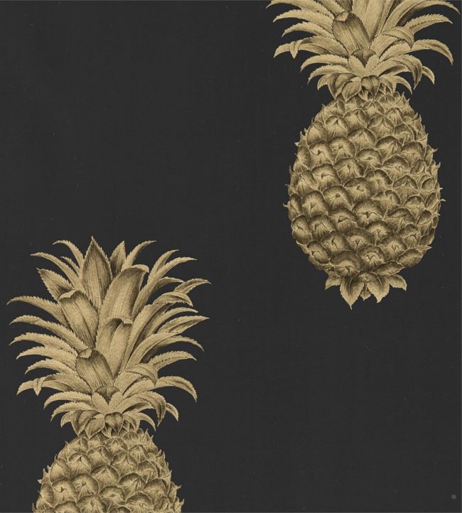 Pineapple Royale Wallpaper - Graphite/Gold - DART216326 - Sanderson - Premier Wallcovering