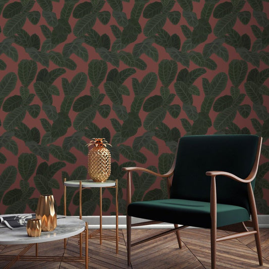 Piner Eden Wallpaper - Maroon - Ted Baker - 13125 - Premier Wallcovering
