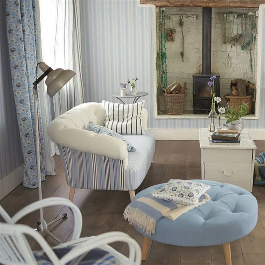 Pinstripe Wallpaper - Graphite - P586/03 - Designers Guild - Premier Wallcovering