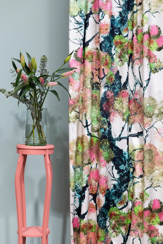 Pinyin Tree Velvet Fabric - Sand - Timorous Beasties - DIGI/PIN/40900/01 - Premier Wallcovering