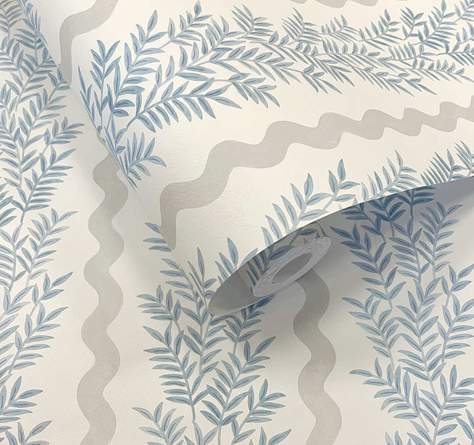 Pipkin Stripe Wallpaper - Neutral / Blue - Holden Décor - 91981 - Premier Wallcovering