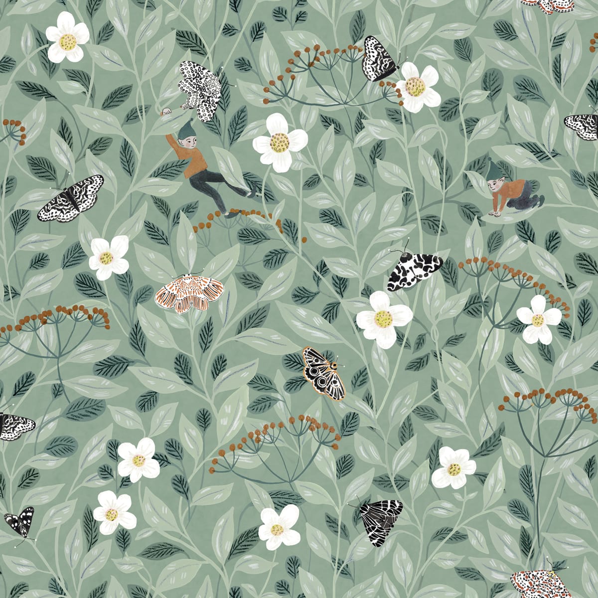 Pixie Shore Wallpaper - Mint - Rebel Walls - R18111 - Premier Wallcovering