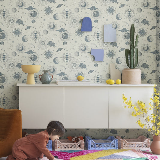 Planetarium Wallpaper - Sand - Rebel Walls - R18022 - Premier Wallcovering