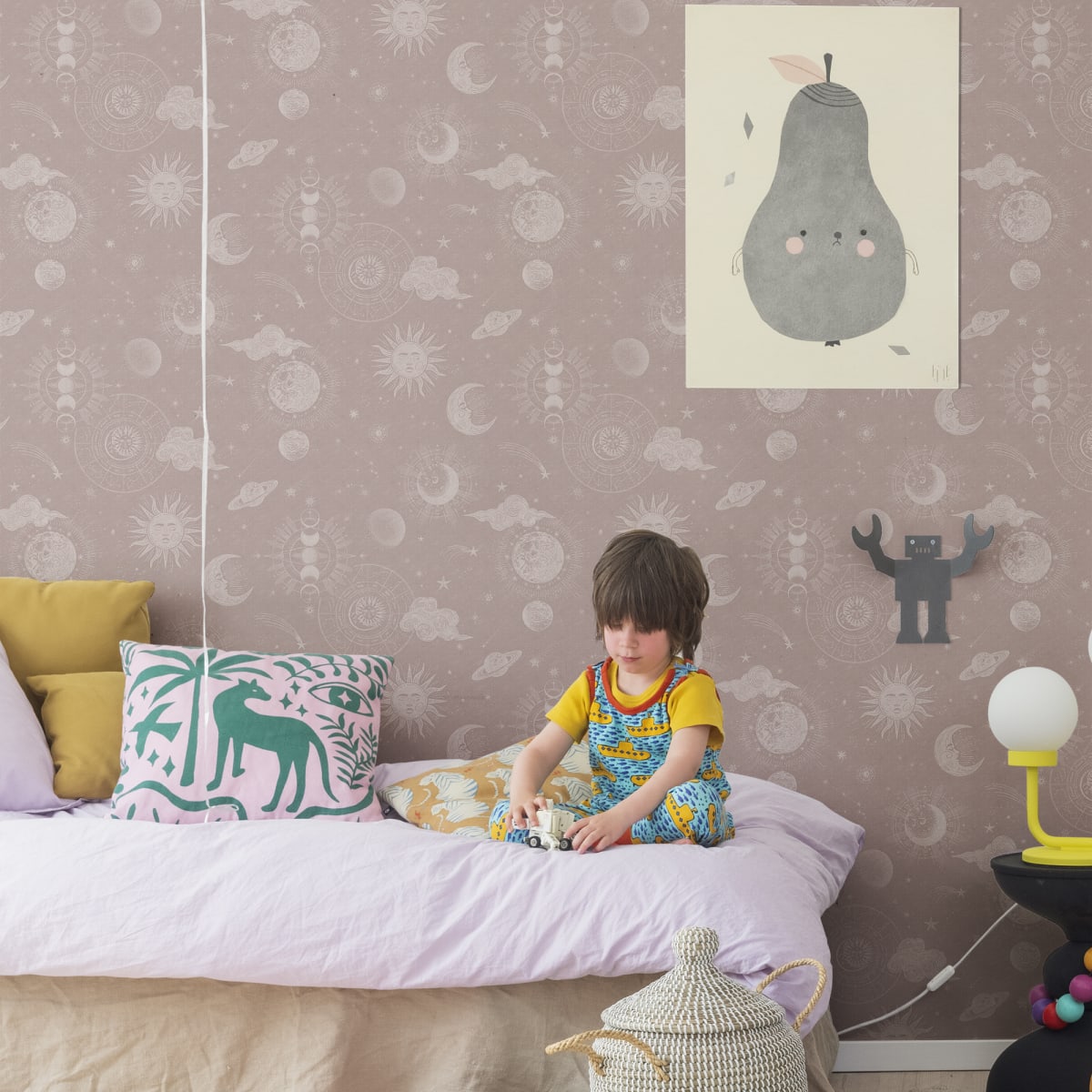 Planetarium Wallpaper - Pink - Rebel Walls - R18024 - Premier Wallcovering