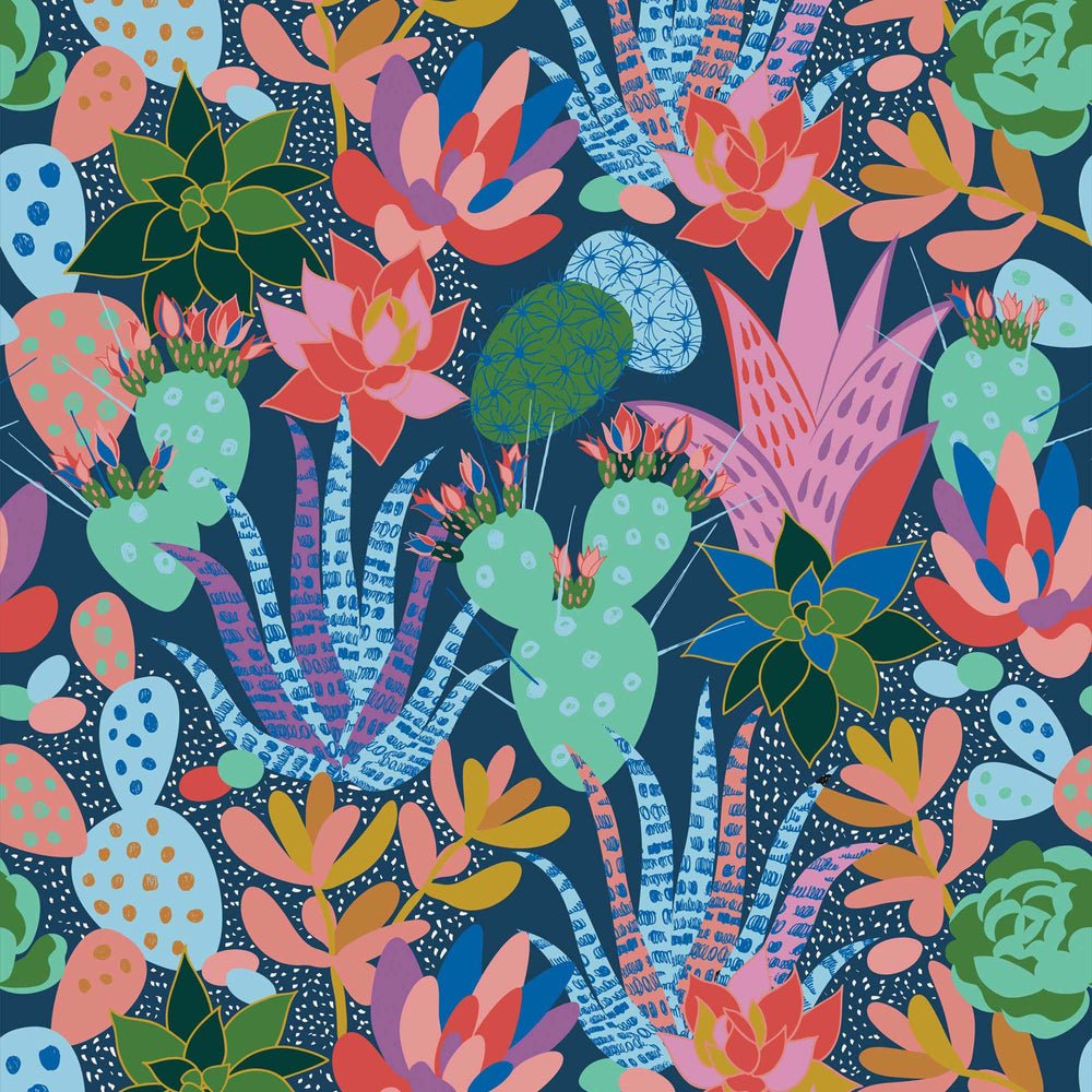 Plantopia Wallpaper - Navy & Brights - Lust Home - LH900168 - Premier Wallcovering