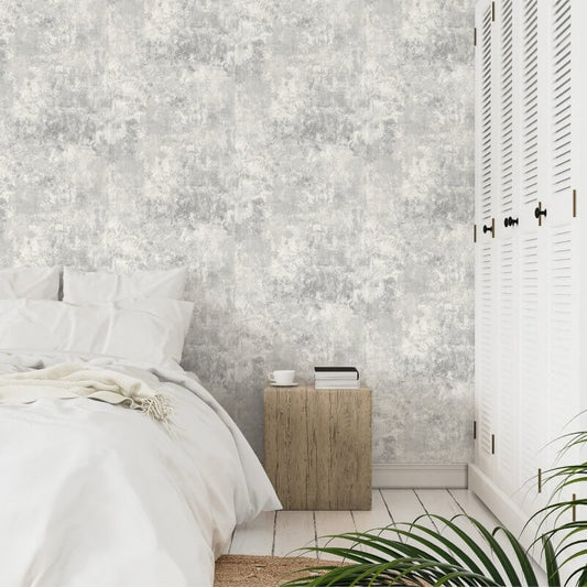 Plaster Concrete Effect Wallpaper - Light Grey - Grandeco - 170802 - Premier Wallcovering