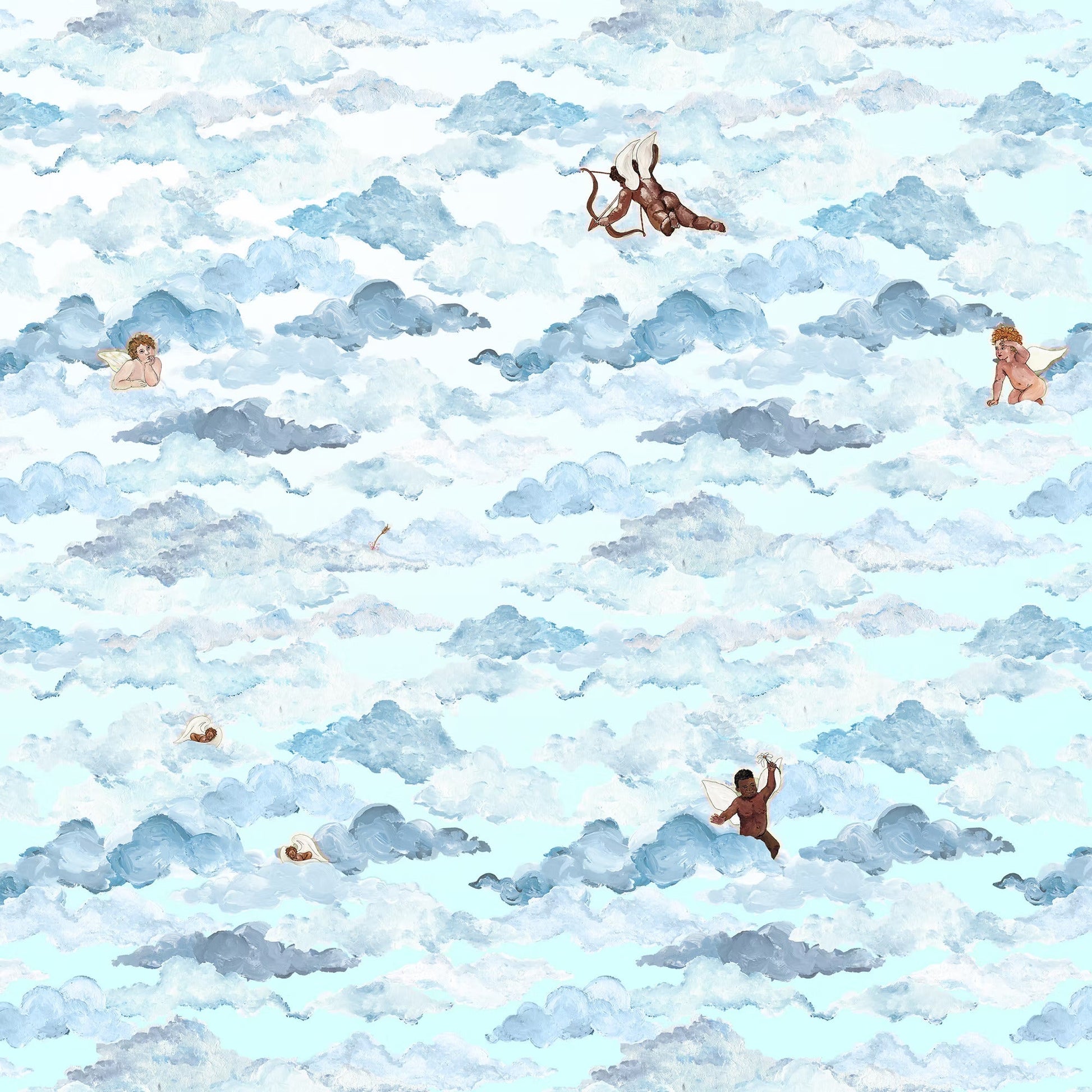 Playing Cupid Wallpaper Mural - Renaissance - Fraiche - WP17000 - Premier Wallcovering