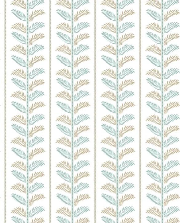 Plumier Wallpaper - Aqua/ Beige - Nina Campbell - NCW4496 - 01 - Premier Wallcovering