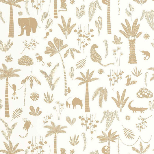 Poetic Jungle Once Upon A Time Wallpaper - Camel - Casadeco - 200762606 - Premier Wallcovering