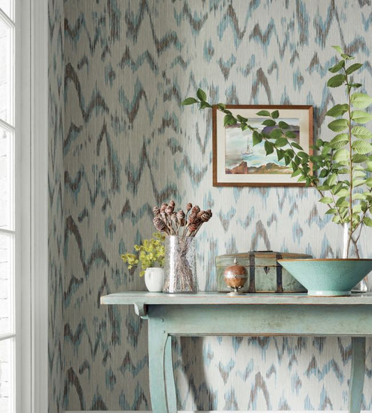 Point Lobos Wallpaper - Robin's Egg - Thibaut - T27017 - Premier Wallcovering
