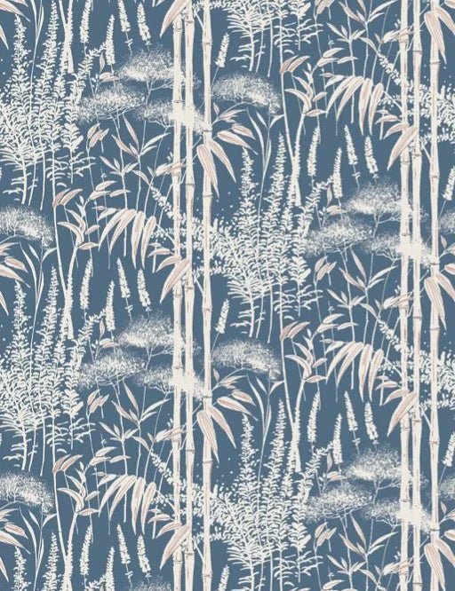 Poiteau Wallpaper - Indigo - Nina Campbell - NCW4498 - 04 - Premier Wallcovering