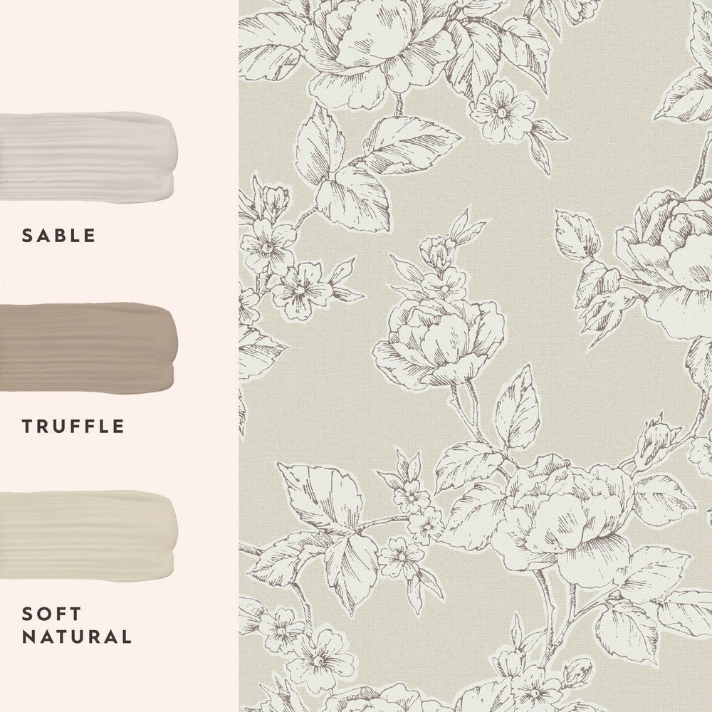 Pollington Roses Wallpaper - Natural - Laura Ashley - 127387 - Premier Wallcovering