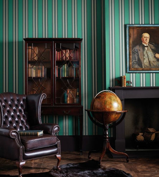 Polo Stripe Wallpaper - Soot & Parchment - 110/1001 - Cole & Son - Premier Wallcovering