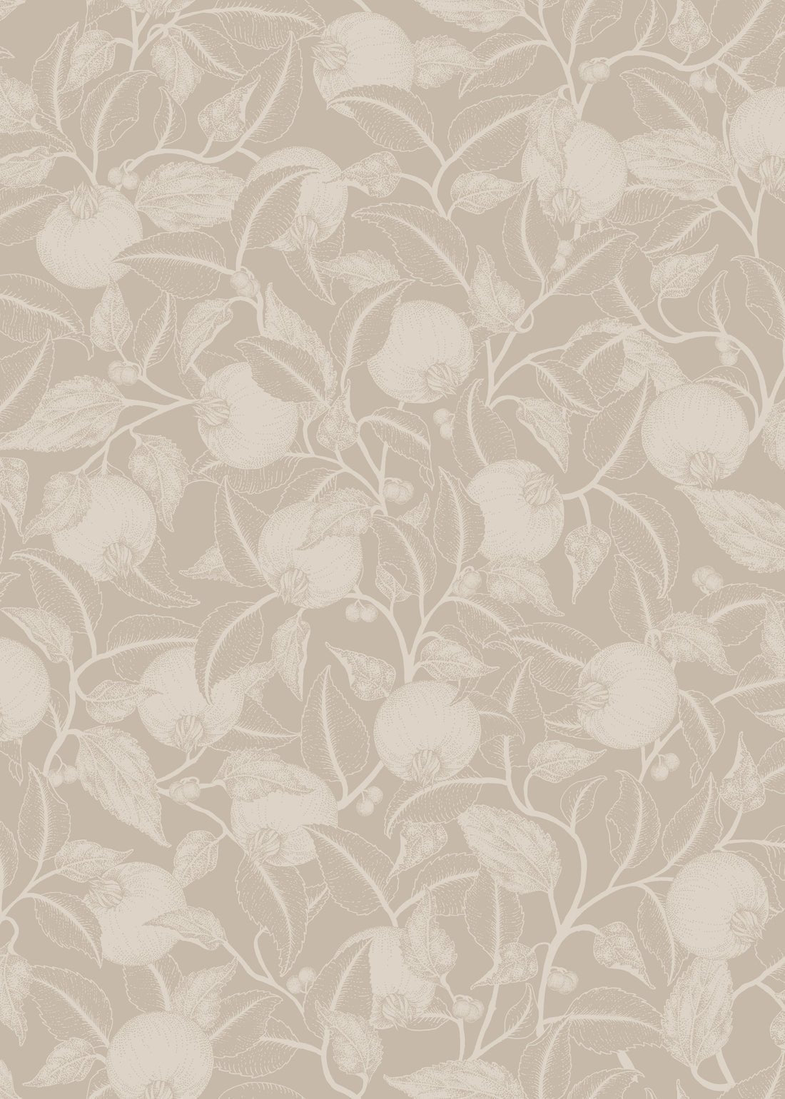 Pomegranate Floral Wallpaper - Stone Beige - Summer Gray - Premier Wallcovering