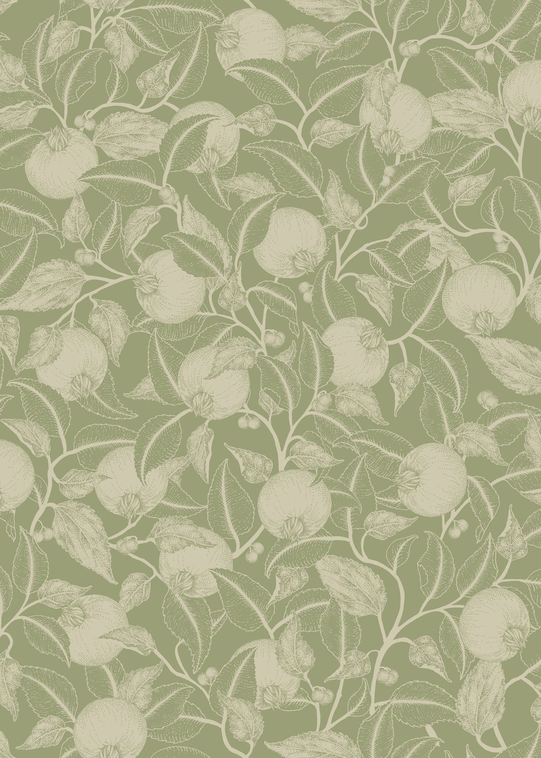 Pomegranate Wallpaper - Apple Green - Summer Gray - Premier Wallcovering