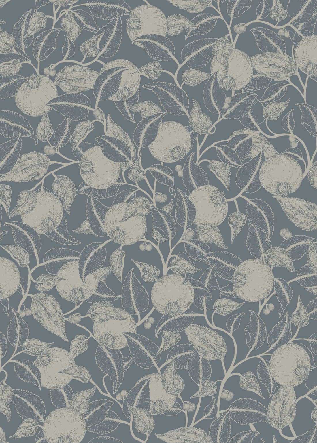 Pomegranate Wallpaper - Dark Teal - Summer Gray - Premier Wallcovering