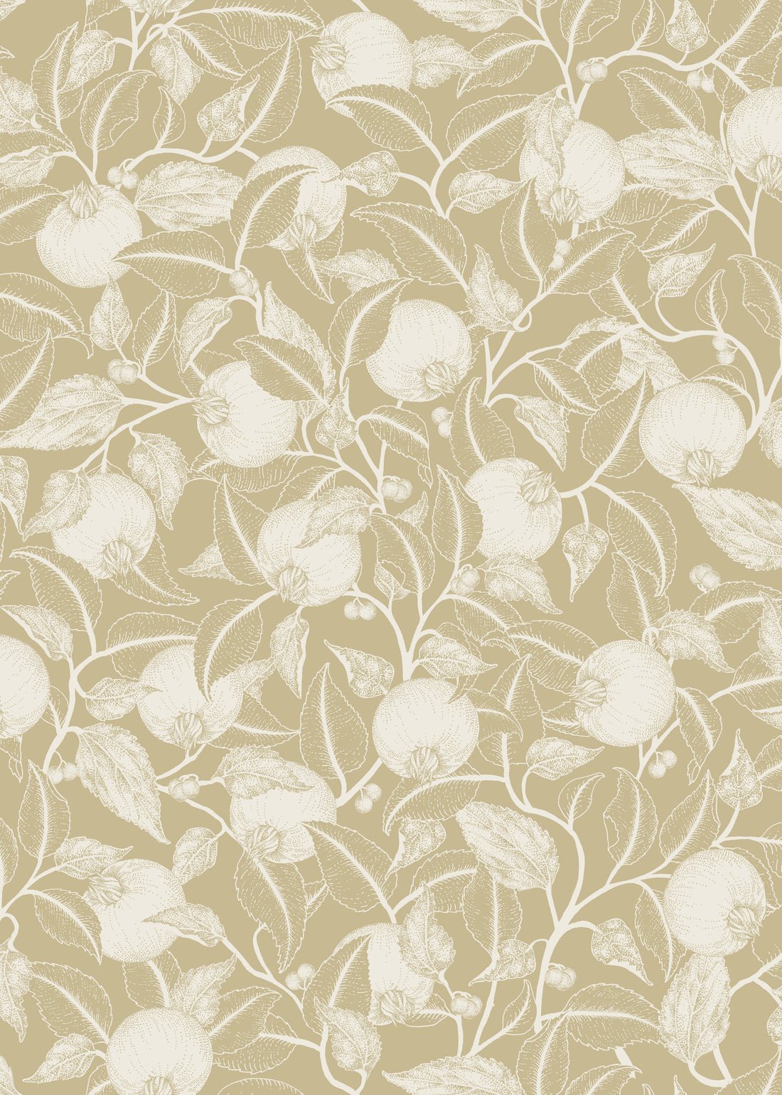 Pomegranate Floral Wallpaper - Gold - Summer Gray - Premier Wallcovering