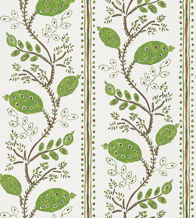 Pomegranate Trail Wallpaper - Green/Brown - Nina Campbell - NCW4390 - 03 - Premier Wallcovering