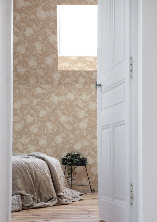 Pomegranate Wallpaper - Dusty Peach - Summer Gray - Premier Wallcovering