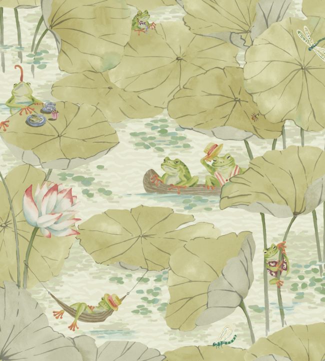 Pond Life Wallpaper - Sage - Brand McKenzie - BMWL005/07B - Premier Wallcovering